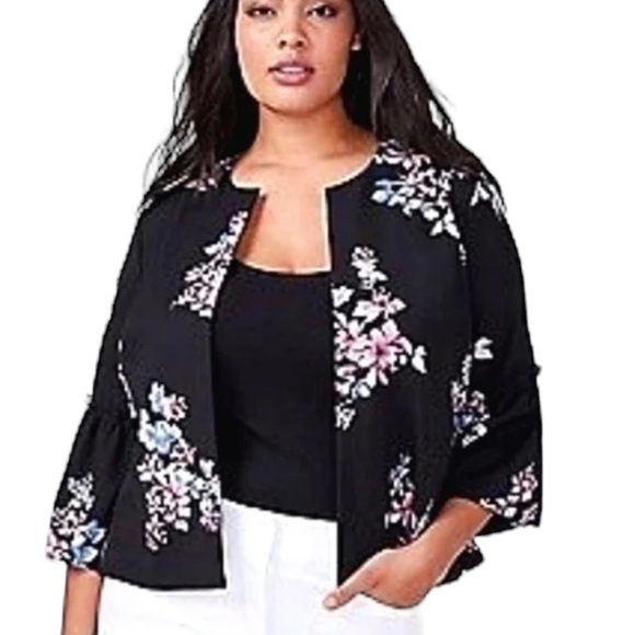 Lane Bryant 2 Piece Set Bell Sleeve Open Front Lightweight Summer Jacket & Top - Picture 1 of 13